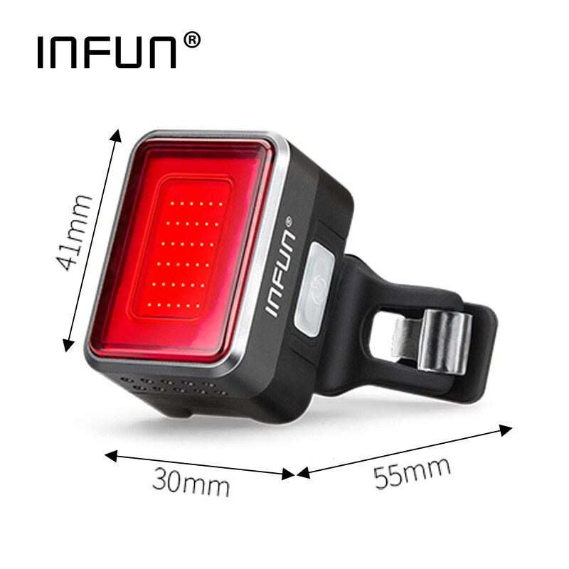 INFUN F50 Fahrrad Rücklicht Rücklicht Fahrrad Automatische Bremse Induktion straße MTB Radfahren Ladung FÜHRTE Sicherheits Lauf Lampe