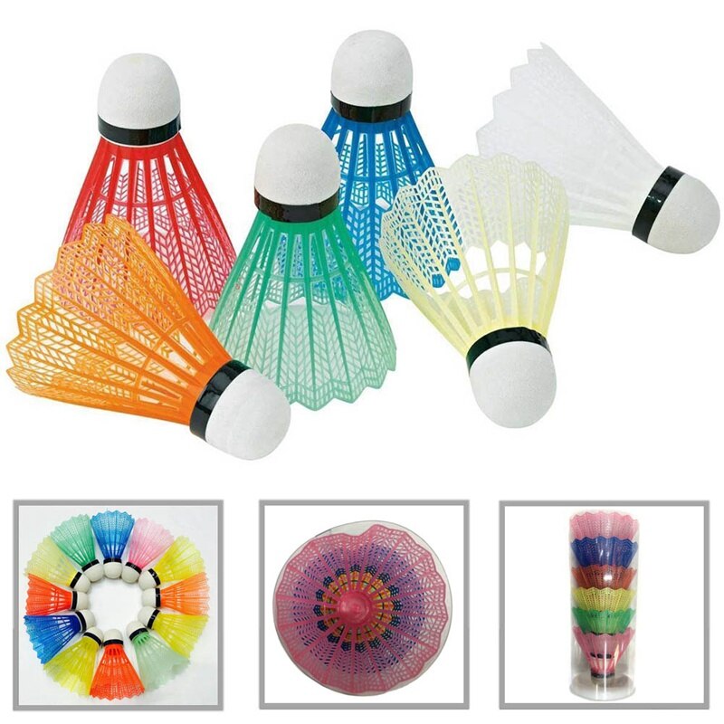 6 pçs/lote Petecas de Badminton de Penas de Ganso Peteca Badminton Bolas de Esportes Ao Ar Livre Badminton Acessórios cor aleatória