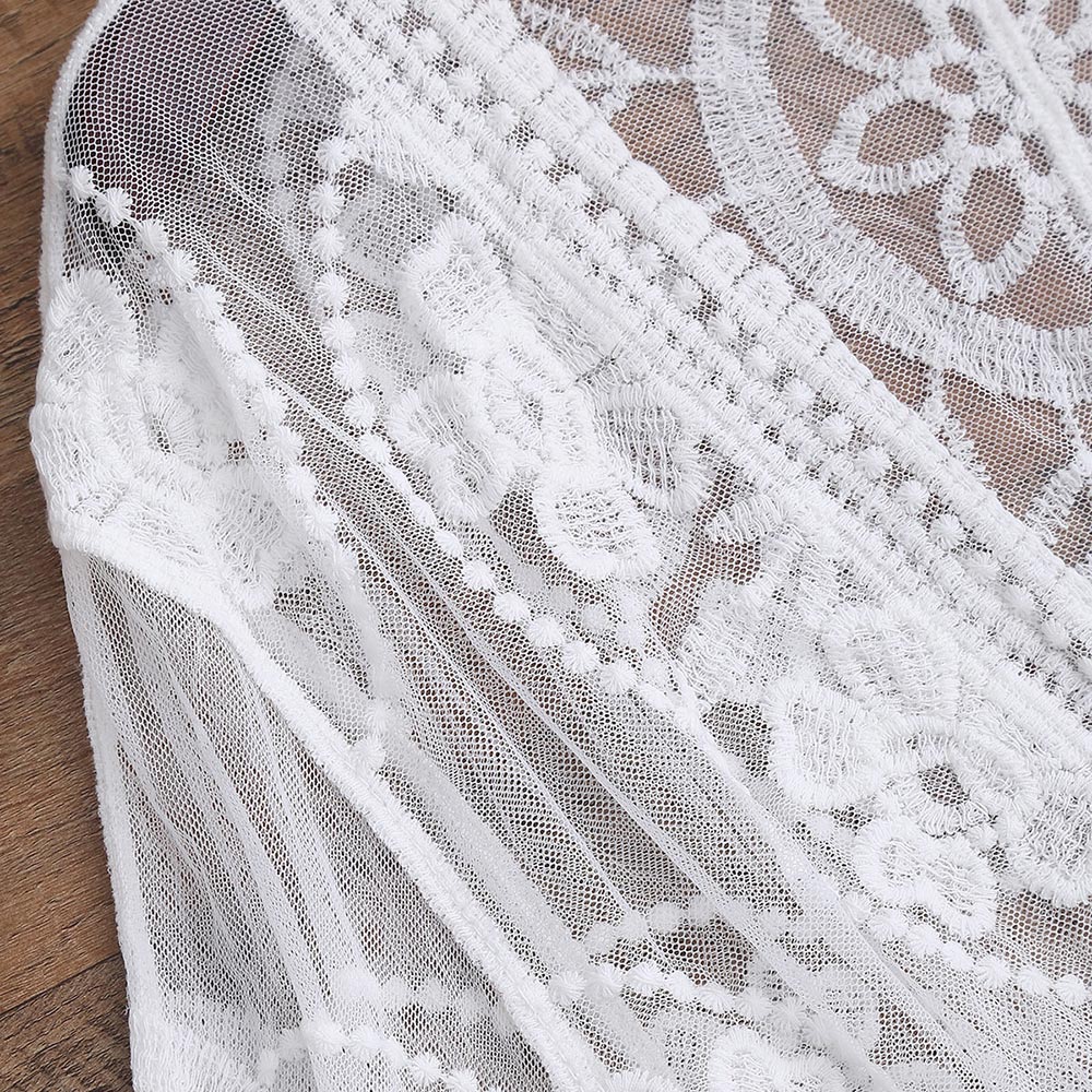 ZAFUL Women Sheer Lace Tie Front Kimono Cover Up Sunscreen Blouse Embroidered Cover Up Floral Thru See Through Cotton Summer