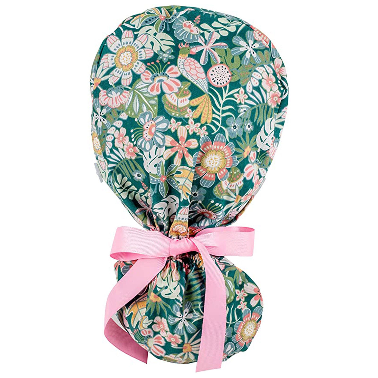 Printed Nurse Cap Nurse Cap With Buttons Bouffant Sweatband Hat For Womens Mens Casual Work Hat Gorros Enfermeria