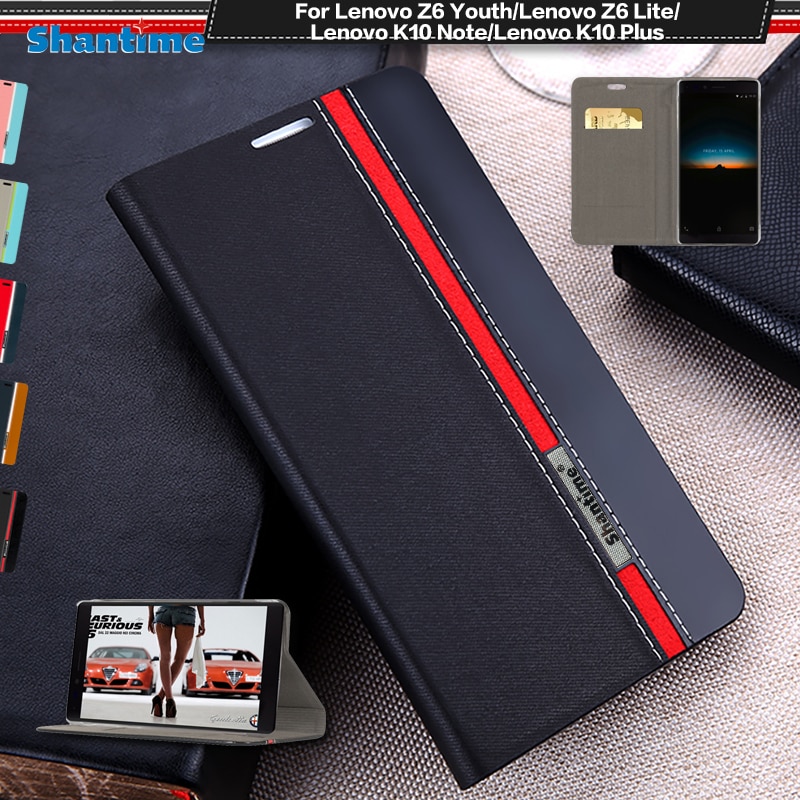 Luxury PU Leather Case For Lenovo Z6 Youth Flip Case For Lenovo Z6 Lite/K10 Note/K10 Plus Phone Case Soft Silicone Back Cover