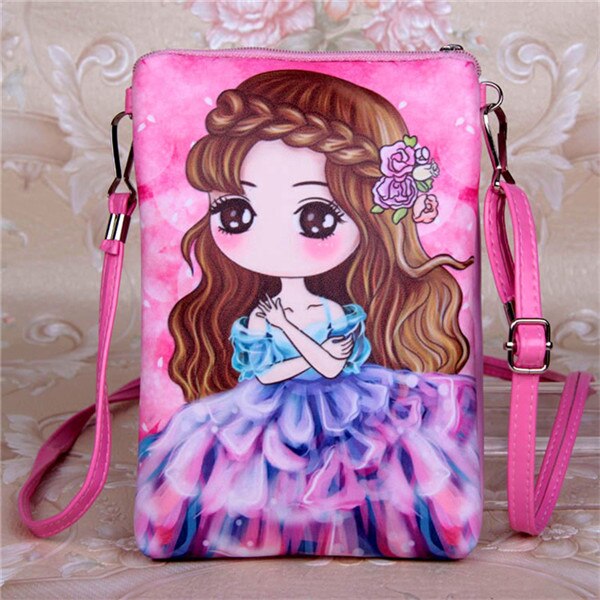 PU Cute Bao Bao Girls Cartoon Leather Shoulder Bag Female Purse Mini Crossbody Bags For Women Girl 18.5*12.5CM: Q