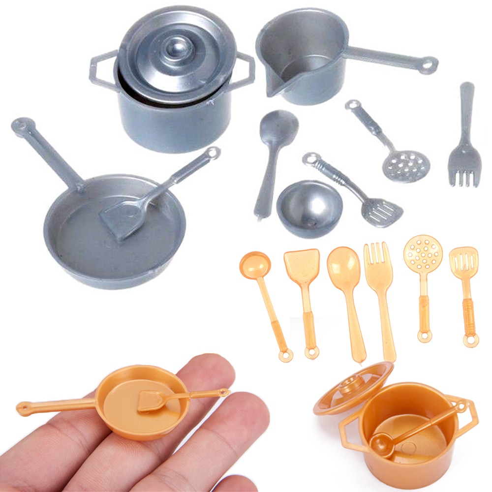 10/11 stk 1:12 simulering køkkengrej gaffel gryde spiller hus miniature køkkenredskaber porcelæn model dukkehus tilbehør