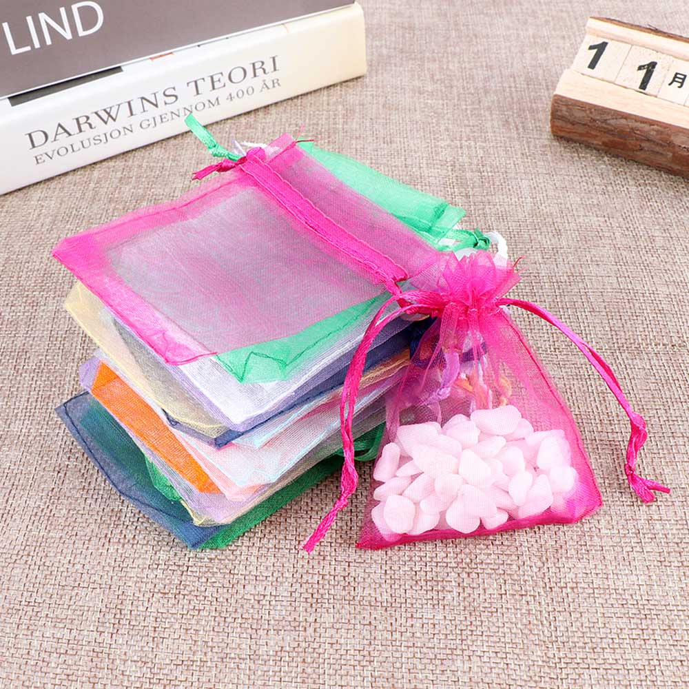 50Pcs Transparant Organza Bags Kerst Halloween Geschenkdoos Verpakking Bags Bruiloft Snoep Doos Chocolade Tassen: multicolor