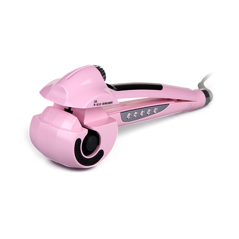 Hair Curler, Automatic Steam Ceramic Curling Wand, Rotating Spray Steamer Curler- Spiral Hair Curling Iron Styling Tool: Pink / UK
