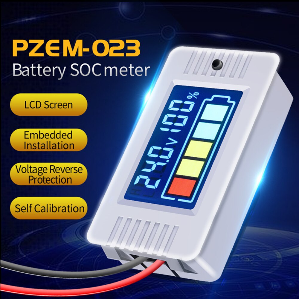 0-100V Kleur Lcd Digitale Voltmeter Panel Meter Elektrische Batterij Tester Lithium Lood-zuur Batterij Meter PZEM-023