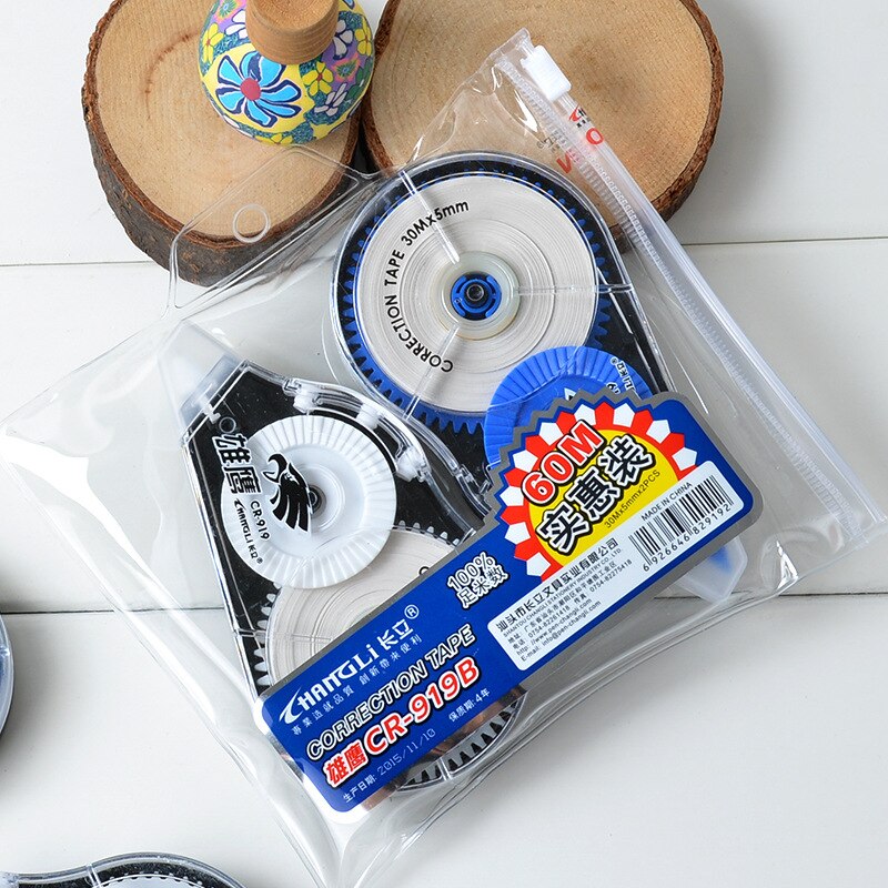 2 Economy Sets 30m X 2 Belt Correction Belt Length Corretiva Stationery Office School Stationery 5mm * 30m