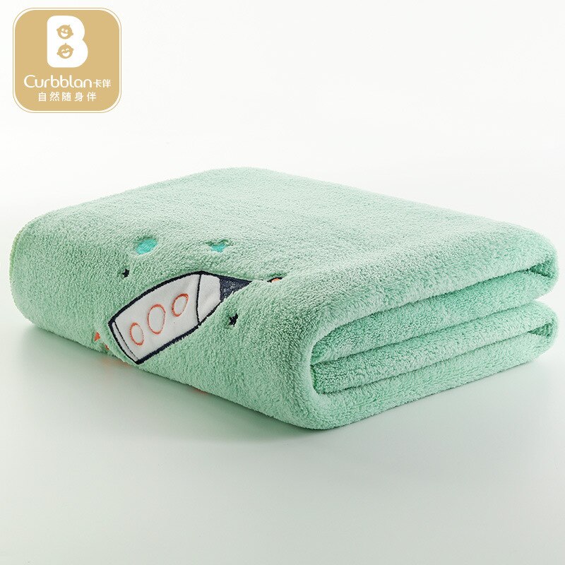 100*120cm super vattenabsorberande mikrosnurrande nyfödd baby vuxen tecknad 3 färg broderad badhandduk filt: Grön