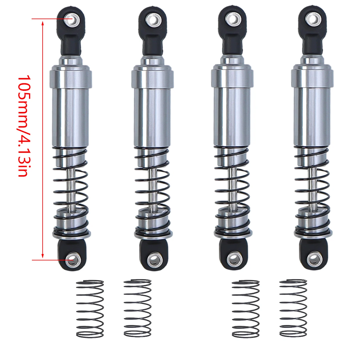 Aluminum Big Bore Shocks With Oil Filled 75mm 85mm 95mm 105mm 115mm For 1/10 RC Crawler LCG Cheater Rigs Capra SCX10 90046 TRX4: Orange
