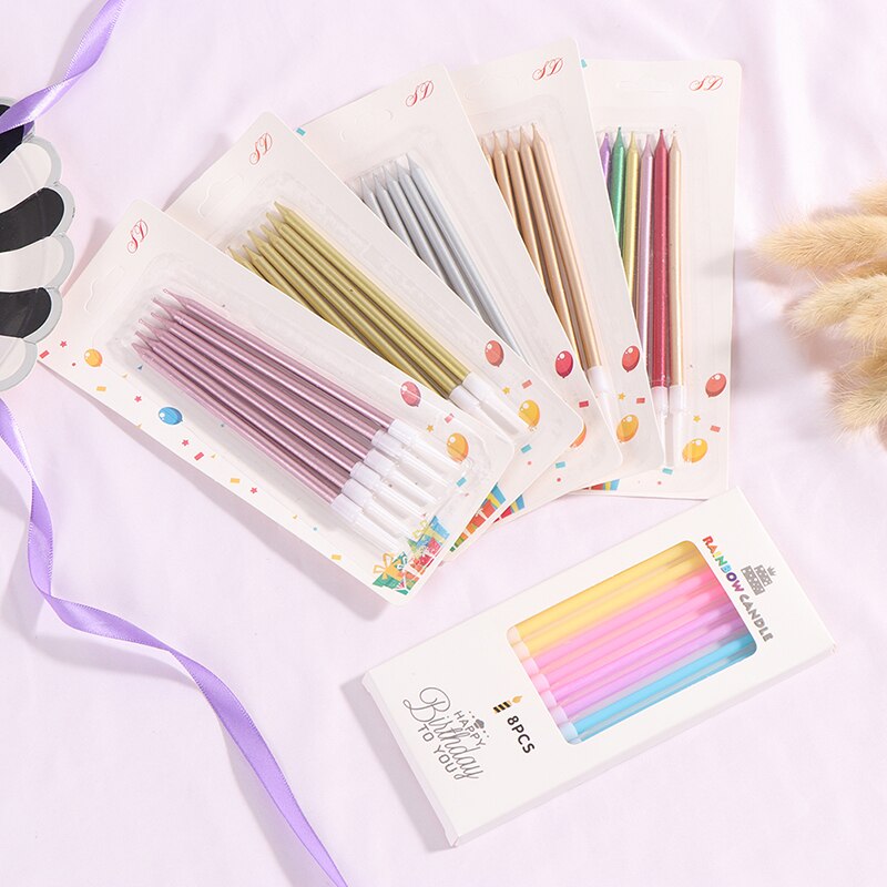 4/6 stuks gouden lange potlood taartkaarsen veilige vlammen kinderverjaardagsfeestje bruiloft taartkaars huisdecoratie bedankjes benodigdheden