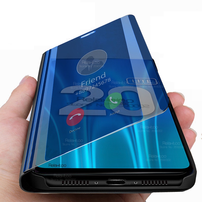 Étui à rabat miroir intelligent pour huawei honor 20 lite 6.15 -lx1h 20 support 20 , coque de téléphone