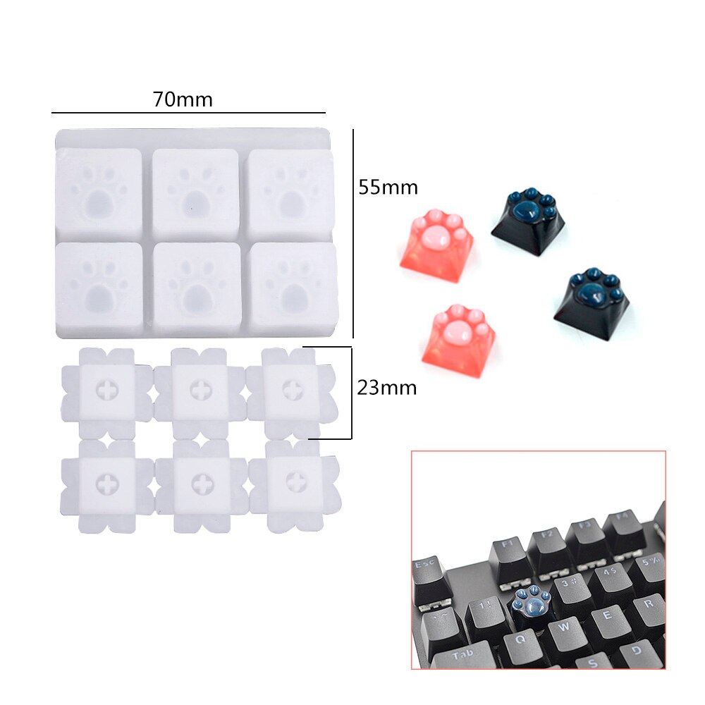 Manual DIY Mechanical Keyboard Key Cap Silicone Mold UV Crystal Epoxy Molds Bear Palm Shape Handmade Crafts Making Tools: A