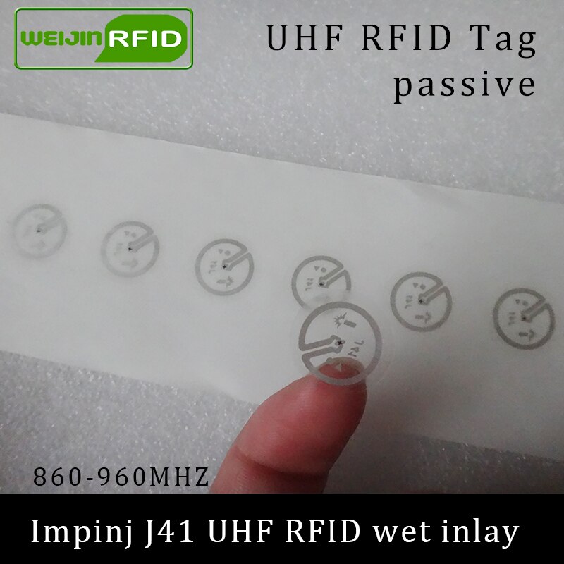 UHF RFID Tag Sticker Impinj J41 Natte Inlay 915mhz 900 868mhz 860 ...