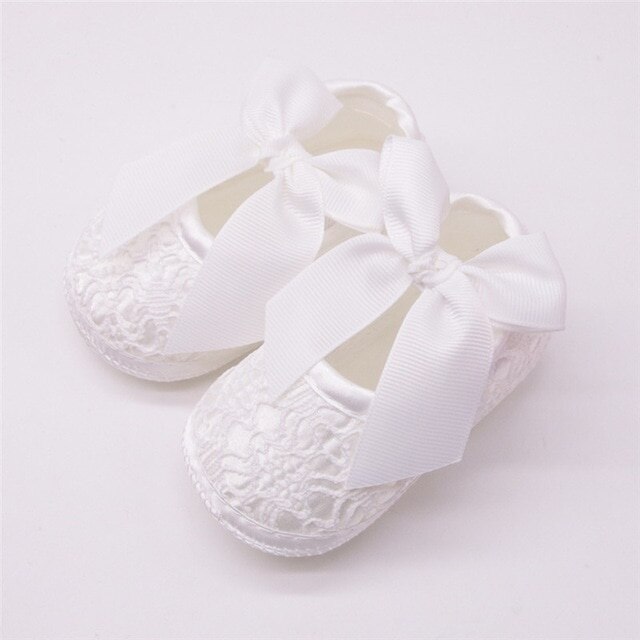 Bébé chaussures bébé fille chaussures souples doux confortable fond antidérapant Bow chaussures berceau chaussures