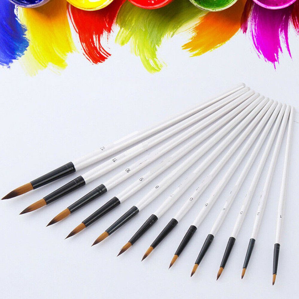 12PCS/Set Artist Paint Brushes Set Acrylic Oil Watercolour Painting Craft Art Model Art Supplies