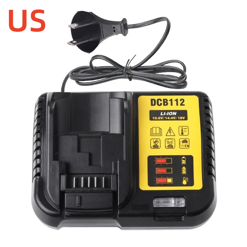 Electric 2.0A Lithium Battery Charger With LED Display For DeWalt Original Tool Battery 10.8V 14.4V 20V Battery Charger: Red