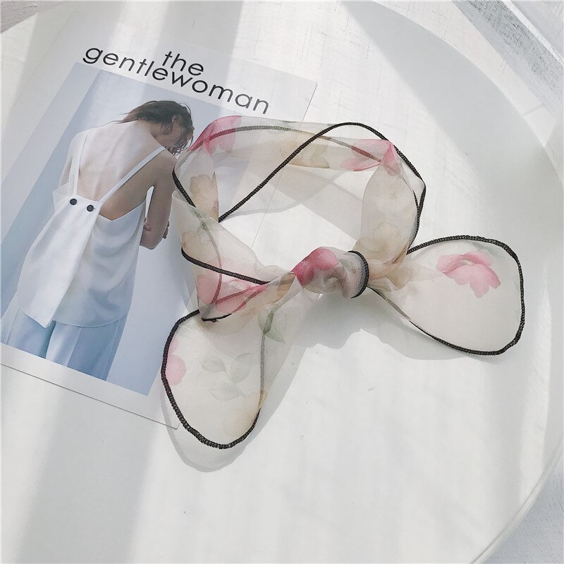 Sommar höst tunn smal smal scarf multifunktionell dam liten scarf huvudduk för väskhandtag halsdukar: 1