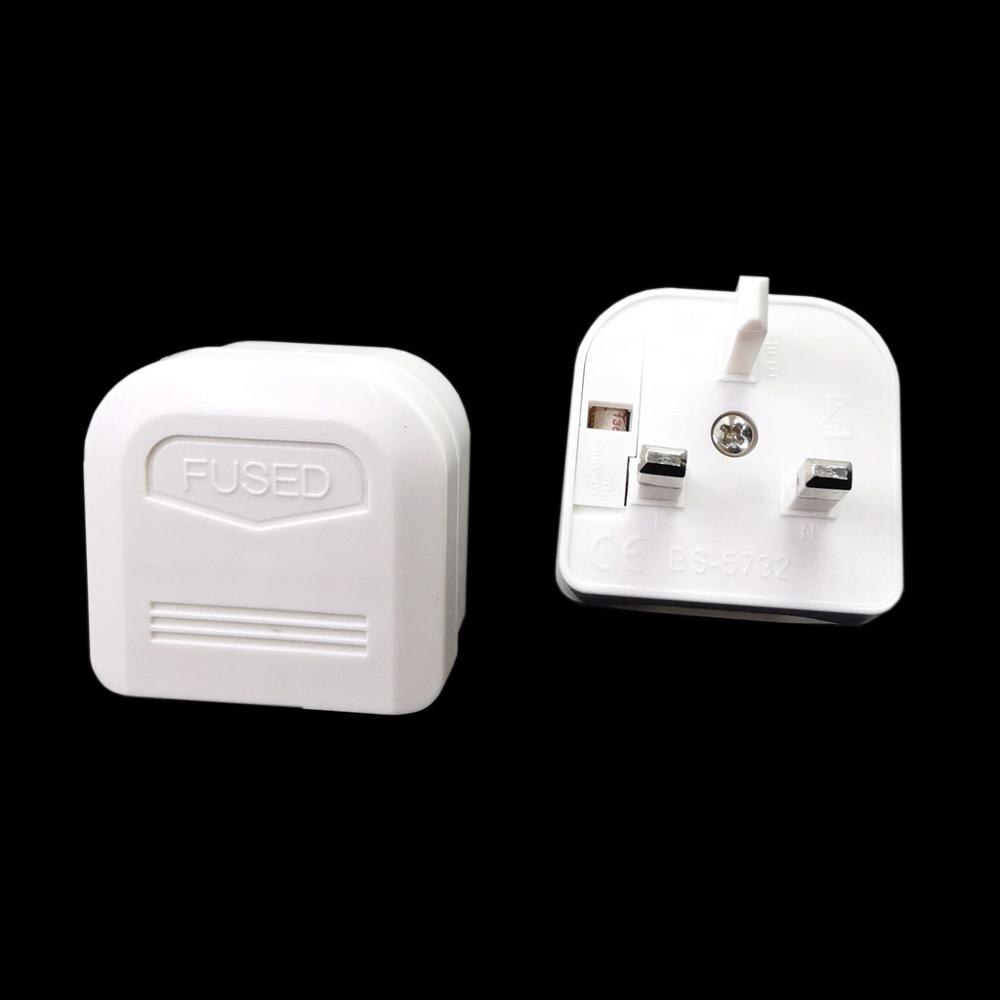 EU 2Pin To UK 3Pin Power Plug Travel Adapter Converter With Fuse Singapore Malaysia AC Power Socket Plug Travel Charger