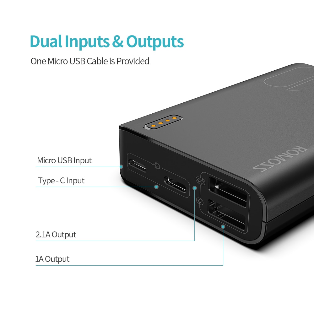 ROMOSS Sense4mini Mini 10000mAh Power Bank Portable Powerbank 10000 mAh External Battery Charger For iPhone Xiaomi Huawei