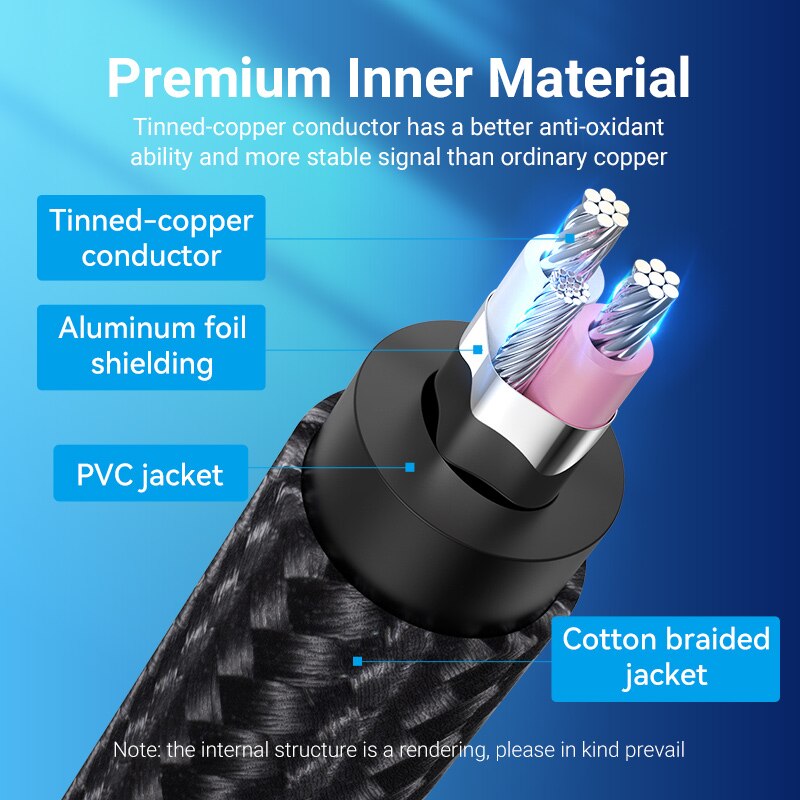 Vention adapter 3,5 mm robić 6,35 mm Kabel Aux robić wzmacniacza miksera Pozłacany 3,5 Jacek robić 6,5 Jacek 0,5 m 3 m 5 m Aux Cabo męnarty robić męskiego