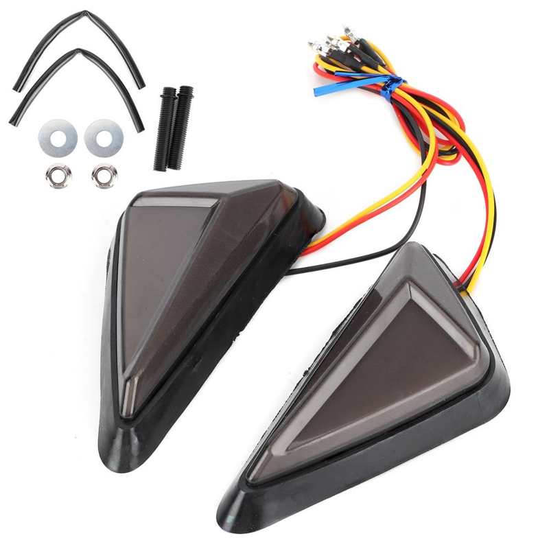 2Pcs Universal L Shape Driehoekige Led Indicator Motorfiets Richtingaanwijzer Lamp Rijden Lichten
