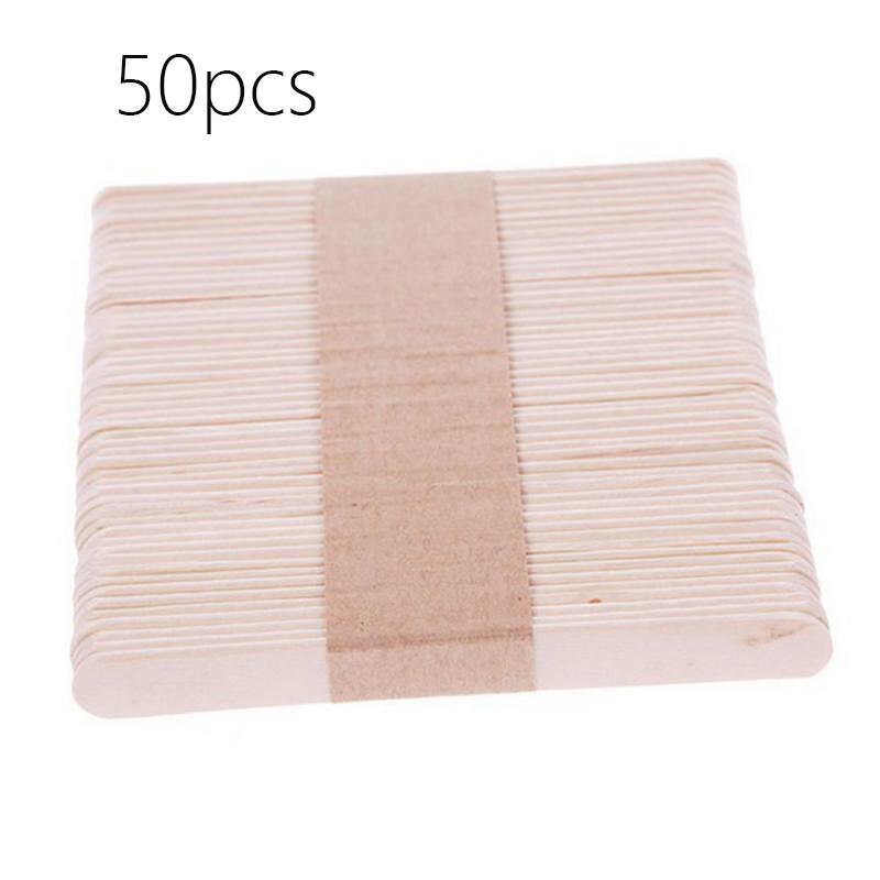 100 Pcs Natural Wooden Popsicle Stick Kids Hand Crafts Art Ice Cream Lolly Cake DIY Making Ice Cream Stick Popsicl Accesories: 50Pcs As Shown
