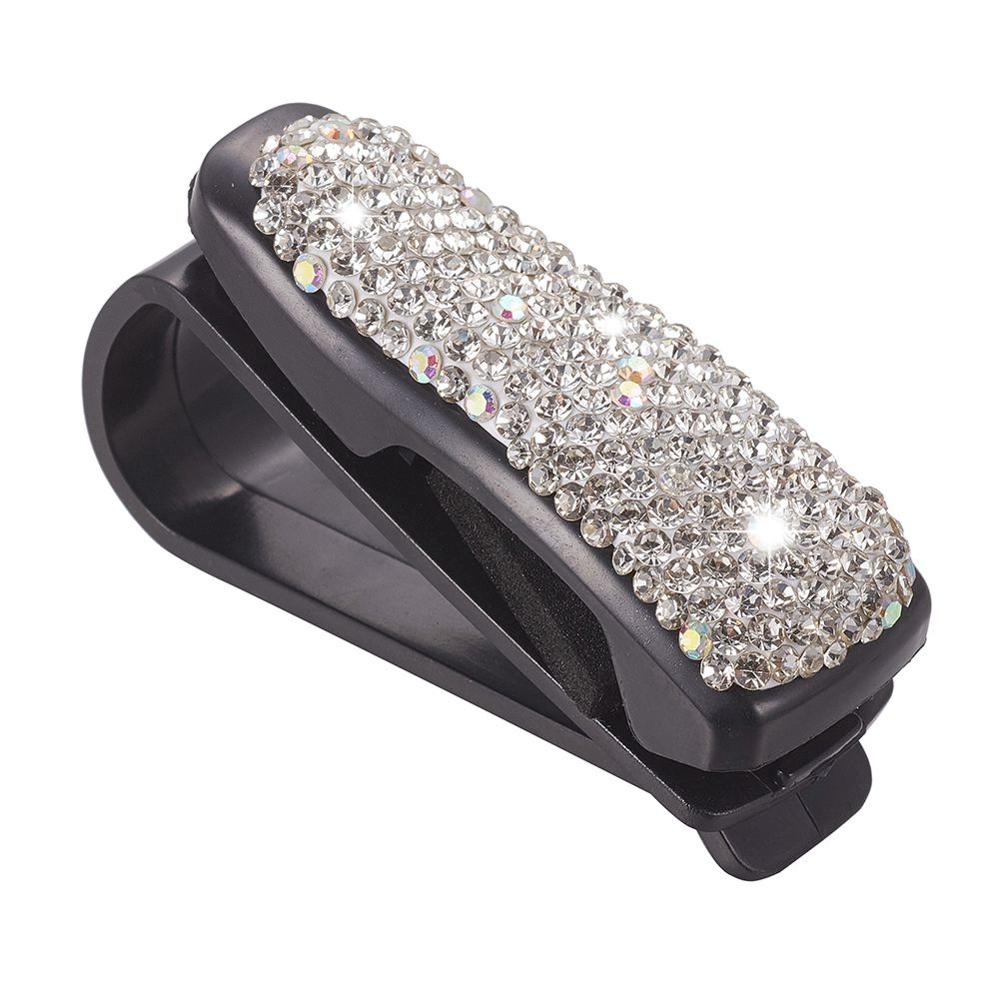 Glimmende auto zonneklep bril zonnebril houder organizer ticket clips abs auto brillenkokers
