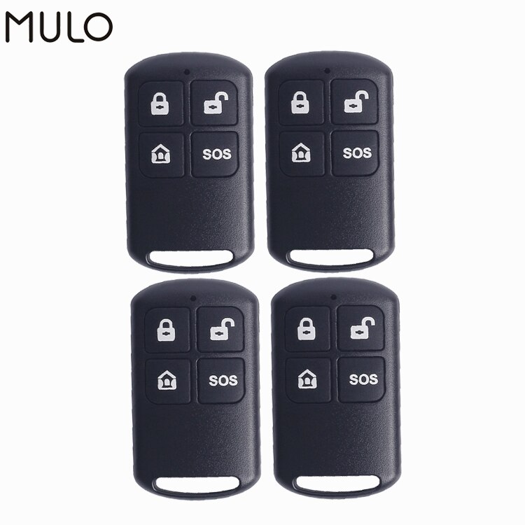 MULO Wireless Remote Control for Anti-Theft Door and Window PF50 Safety Security Alarm System 433MHz 80-150m distance: 4pcs black