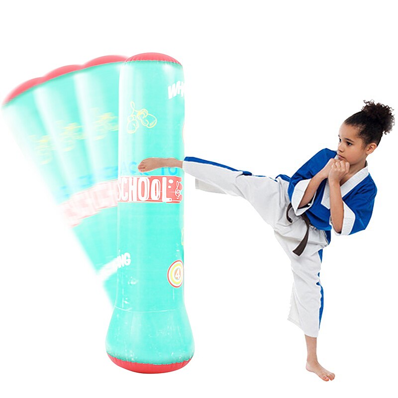 120/150/160cm PVC Inflatable Free Standing Boxing Punching Bag Boxing Training Fight Karate Fitness Sport Stress Boxing Pillar