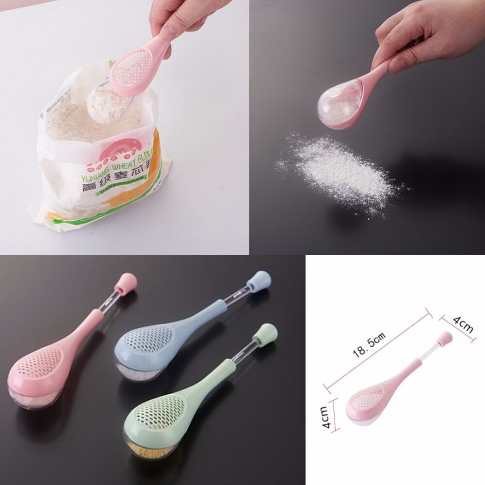1pc Long Handle Seasoning Scoop Plastic Spice Spoon Filter Pepper Salt Spoons Kitchen Cooking Tools Multi-Purpose Spoon