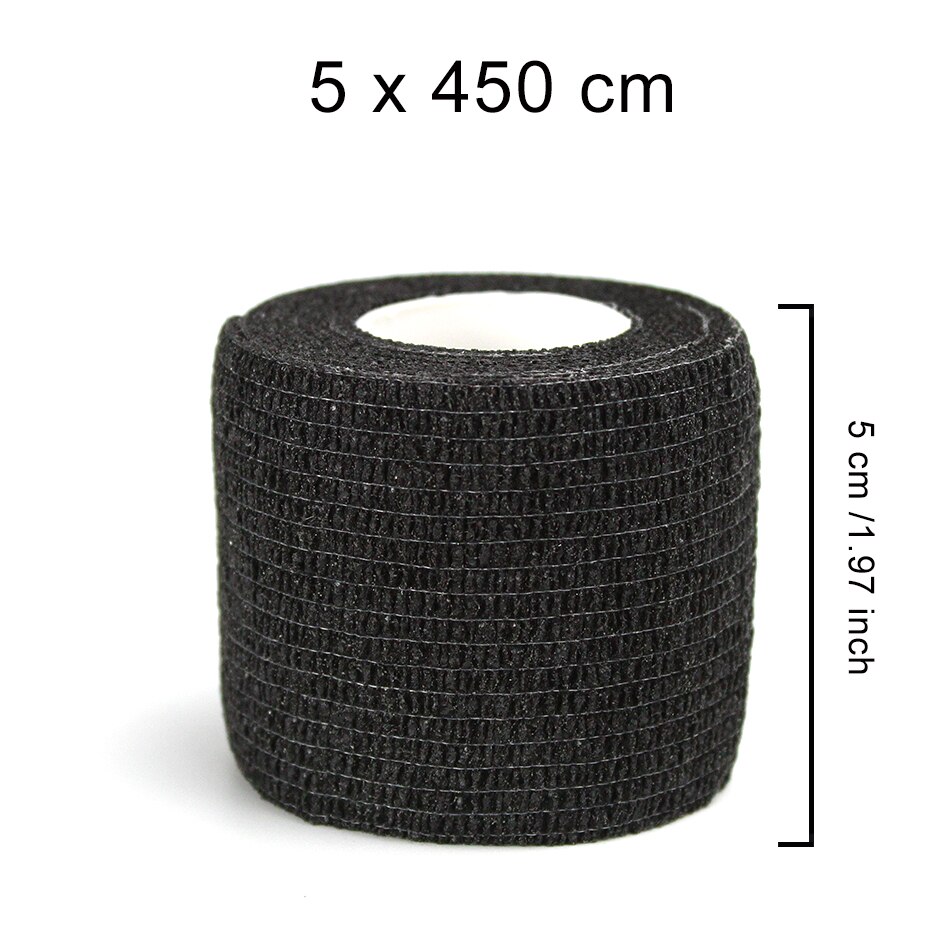 WorthWhile 5CM*450CM Self Adhesive Elastic Bandage Non-woven Fabric Tape Fitness Gear Knee Elbow Support Injury Pad: Black