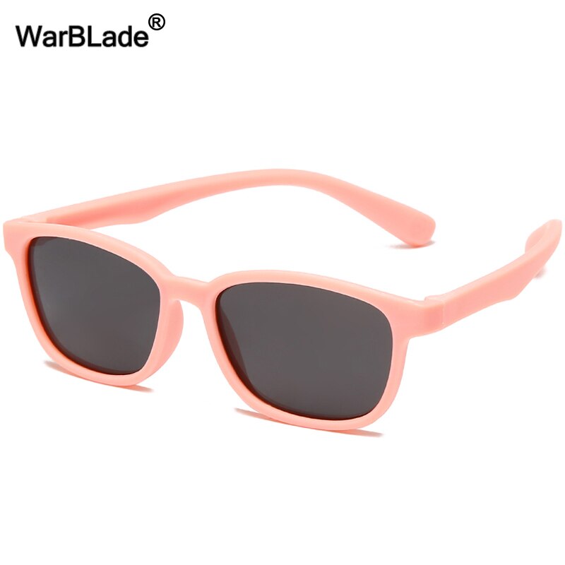 Warblade Gepolariseerde Kids Zonnebril Vierkante Siliconen Flexibele Kinderen Jongens Meisjes Zonnebril Baby Shades Eyewear UV400 Oculos: pink