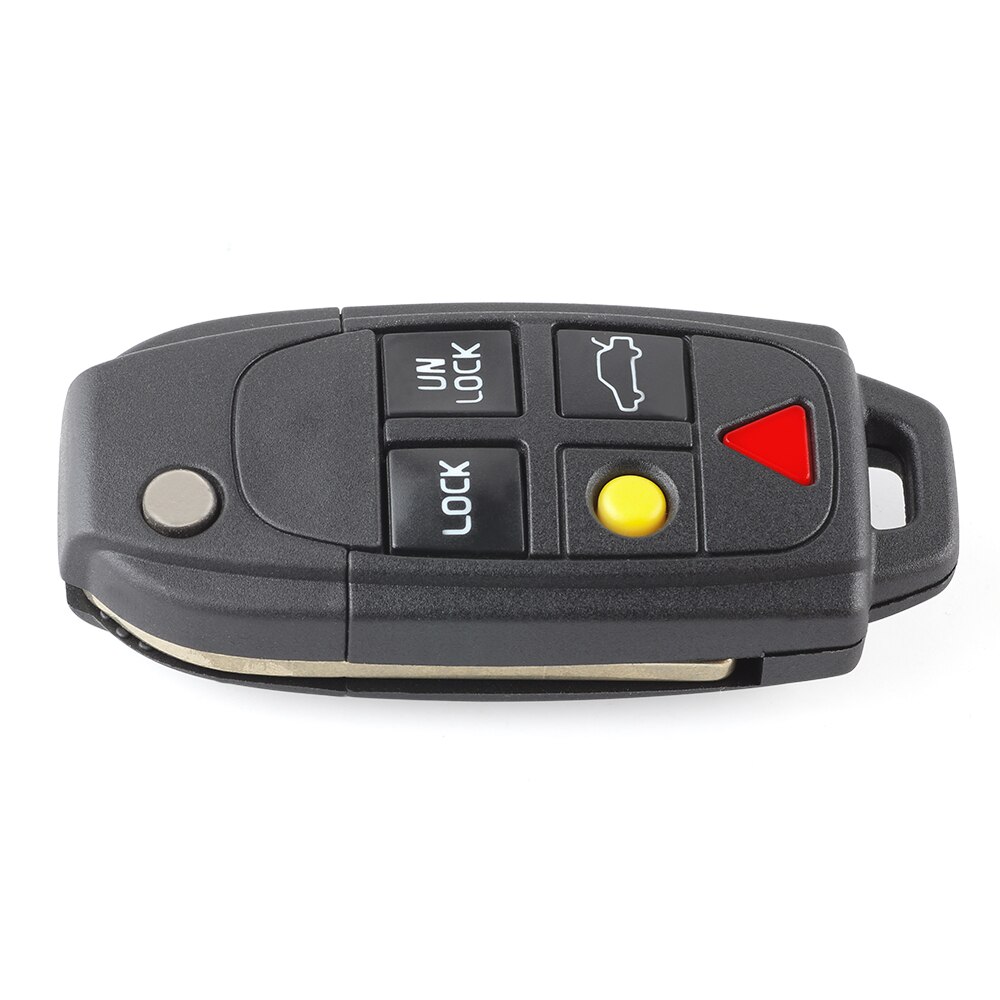 Coque Coquille De Télécommande 5 Boutons Pour Clé Volvo S40 V50 V70 C70 S60 - Noire