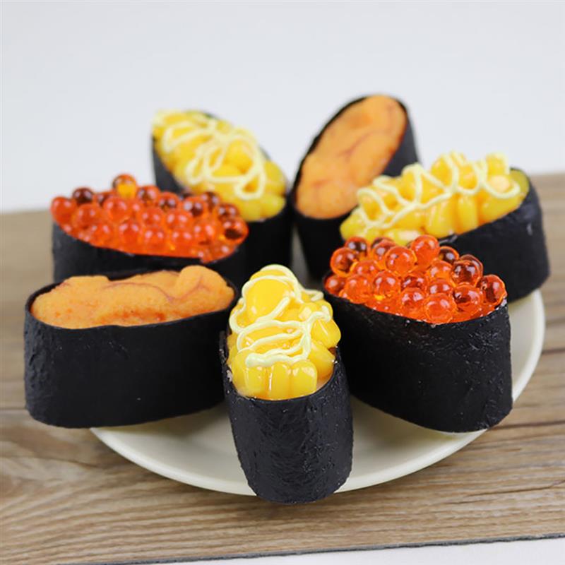 Keinotekoinen sushi koristeellinen realistinen ruokanäyttö malli ruoka prop valokuva prop