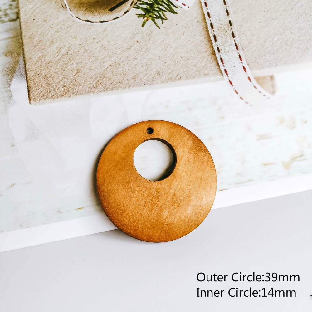 ZEROUP Wooden Round Eardrop white bronze Color Pendant earring Accessories Necklace Charms Jewelry Finding Diy Material 8pcs: 7