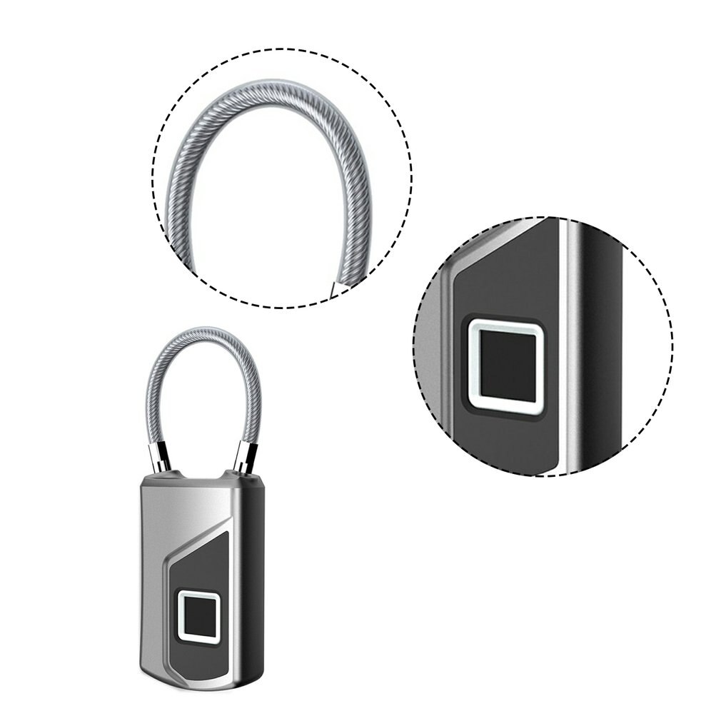L1 Pure Fingerprint Unlock Smart Fingerprint Door Lock Safe Padlock USB Charging Waterproof Keyless Anti-theft Lock