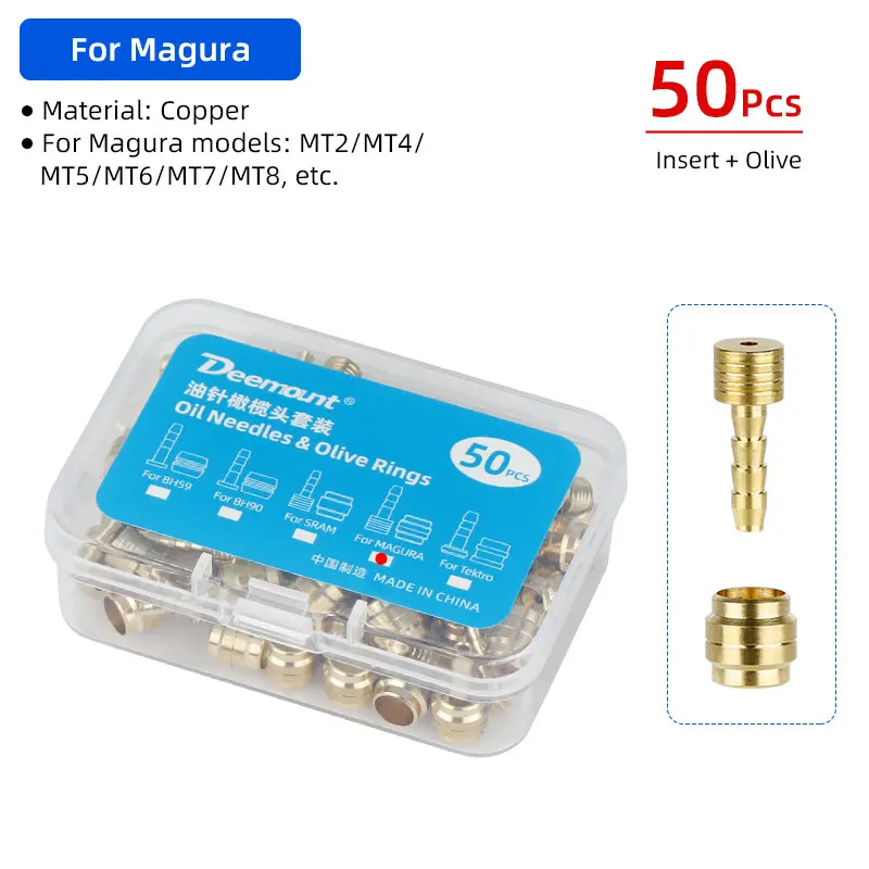 Olives/Inserts de frein de vélo, 50 pièces, pour SHIMANO BH90 BH59 SRAM Magura Tektro Cycle, connecteur de frein hydraulique, pièces de rechange: Violet