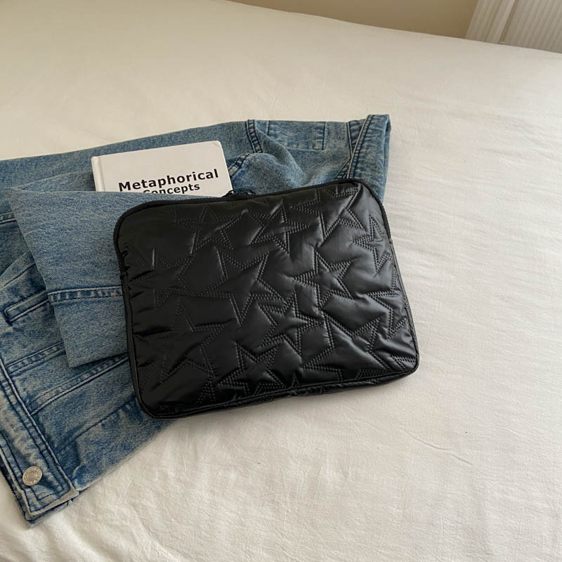 Laptop-Hülle, schützende Tragetasche, Sternmuster für 11/13/15 Zoll Notizbuch-Tablette: Beige