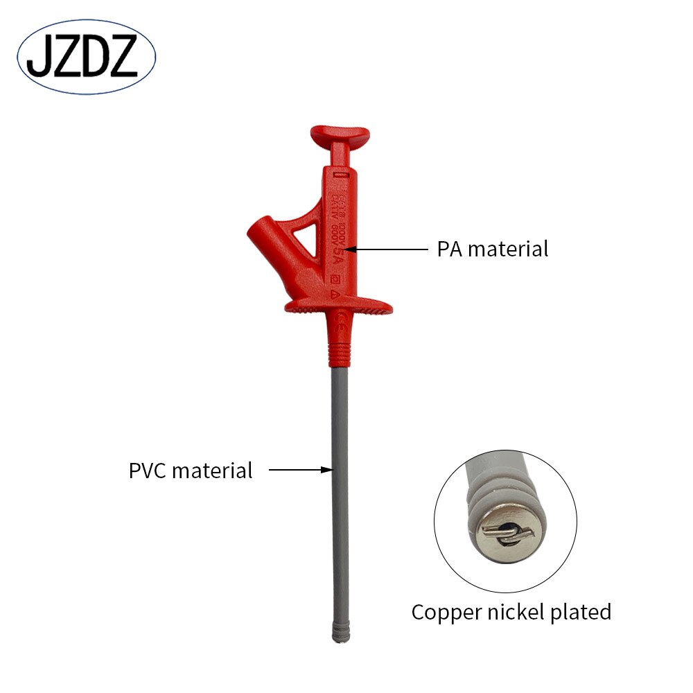 Jzdz Snelle Test Haak Clip Professionele Geïsoleerde Hoogspanning Flexibele Testen Probe 4Mm Banaan Socket J.30042