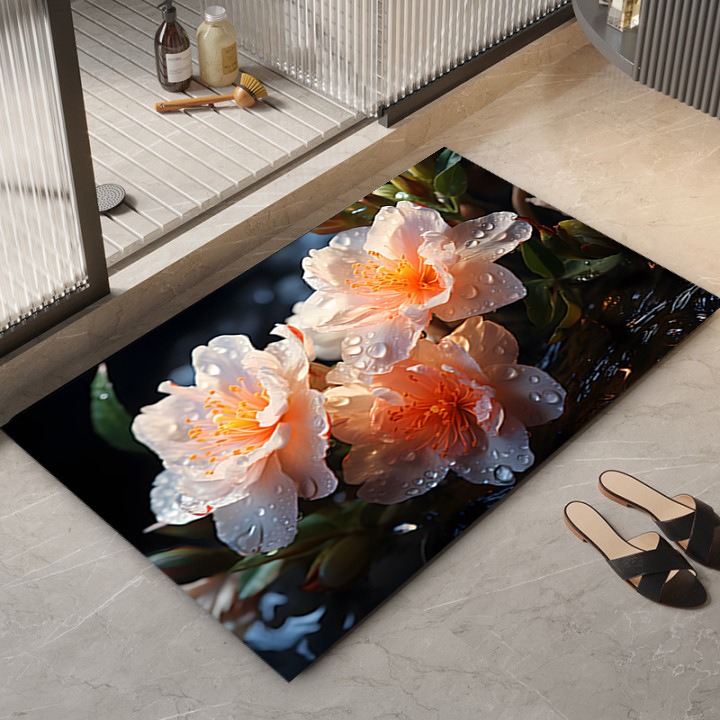 Décoration de la maison salle de bain tapis de sol absorbant chambre salon entrée tapis maison cuisine imprimé tapis de sol: 1200 millimètres x 1200 millimètres / Bleu