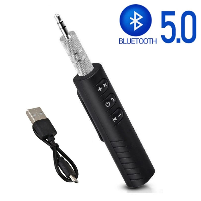 3.5mm Wireless Bluetooth 5.0 Audio Receiver Handsfree Car Kit 3.5mm Jack Aux Music MP3 Audio Adapter for Car Speaker Headphones