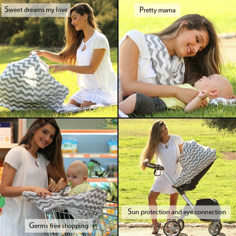 Multi-brug åndbar baby amning sygepleje dække udendørs halsudskæring amning tørklæde klud bølget striber håndklæde