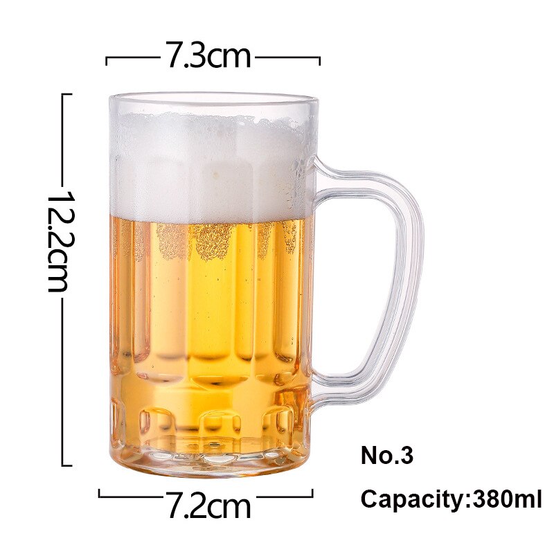 12 Large Capacity Beer Mug Glass Transparent Food Grade Plastic Anti Bar Glass 400-600ml Juice Cup Draught-beer Cup: 3