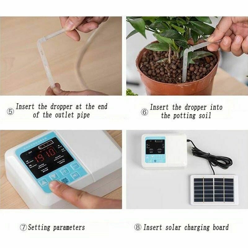 Clever Wasser Pumpe Solar- Garten Automatische Bewässerung Gerät draussen Pflanzen Selbst Tropf Bewässerung Solar- Energie Ladung Timer System P