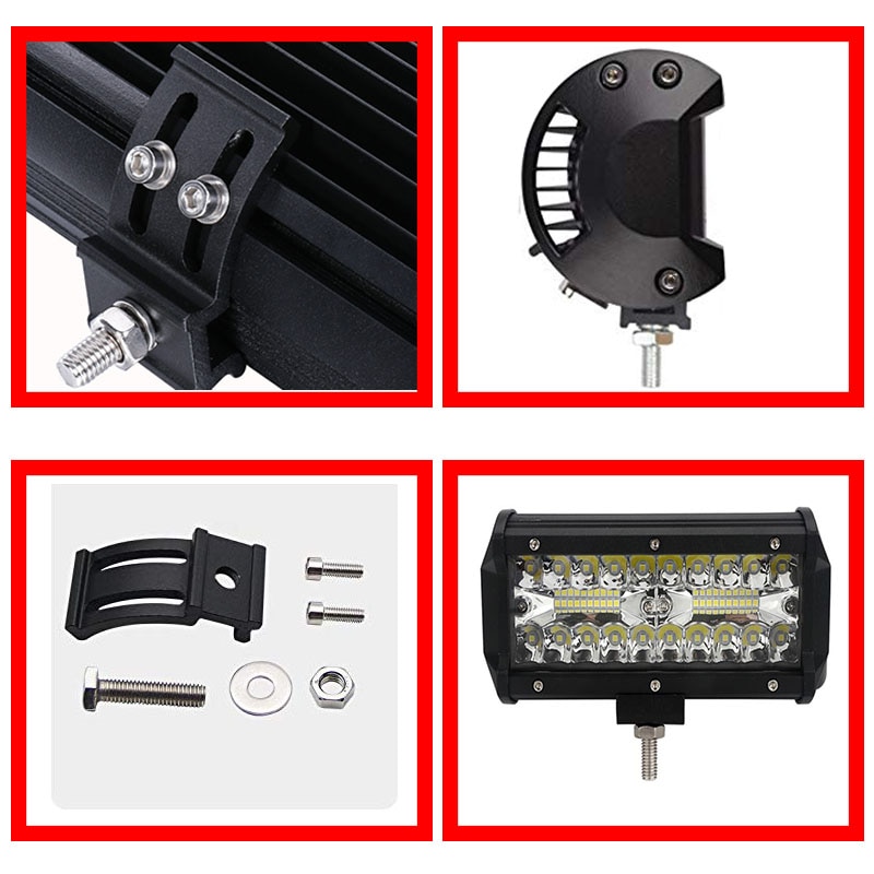 180W 240W 300W 360W Barra de luz LED de obra combo de coche luz de conducción para OffRoad camión 4WD 4x4 UAZ rampa para motocicleta 12V 24V auto