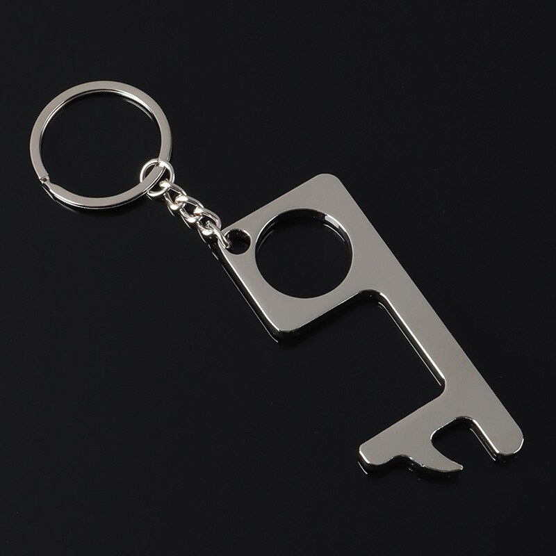 1 Pcs Copper Aluminum Alloy Anti-touch Door Handle Elevator Artifact Key Ring Touch Screen Key Ring Classic Key Door Opener: 06