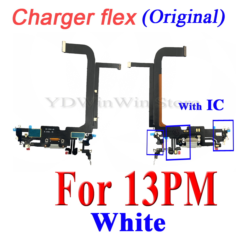 Dock Connector Charger Port Flex Cable For iPhone 13 Pro Max 13 mini USB Charging With Microphone IC Ribbon Replacement: dark blue