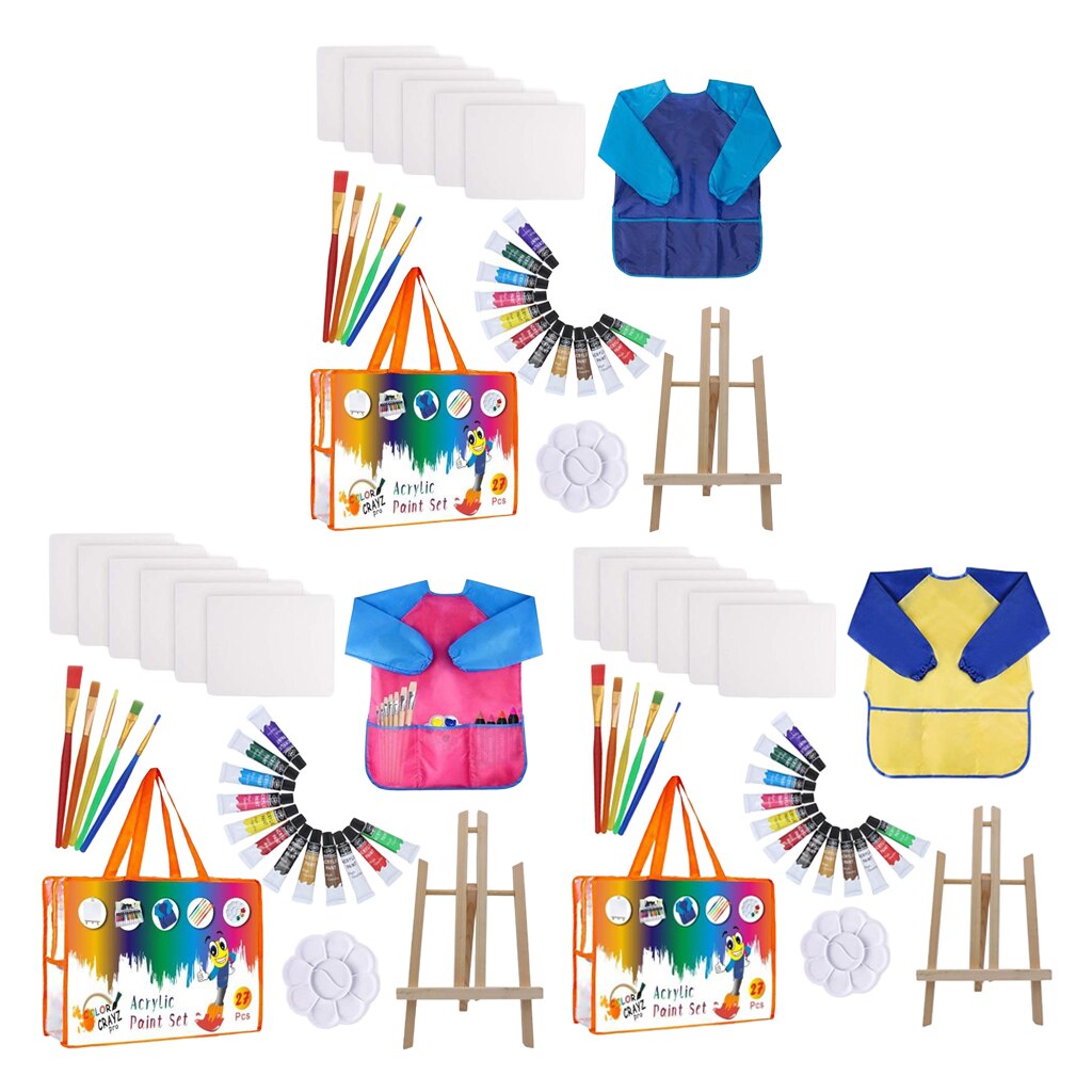 Paint Set for Kids - 27 Pieces Kids Paint Sets, Painting Supplies for Drawing, Kids Art Canvas Painting