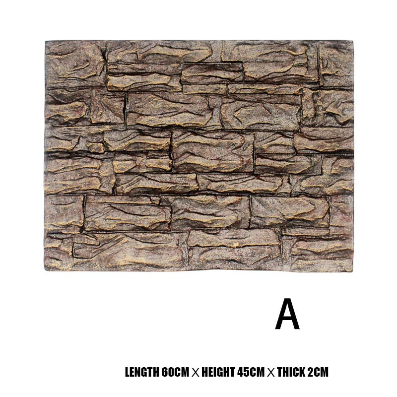 3D Schiuma Roccia di Pietra Acquario sfondo Bordo Decorazione Bordo della Gomma Piuma per Rettile Serbatoio di Pesce 60x45cm J2Y: A