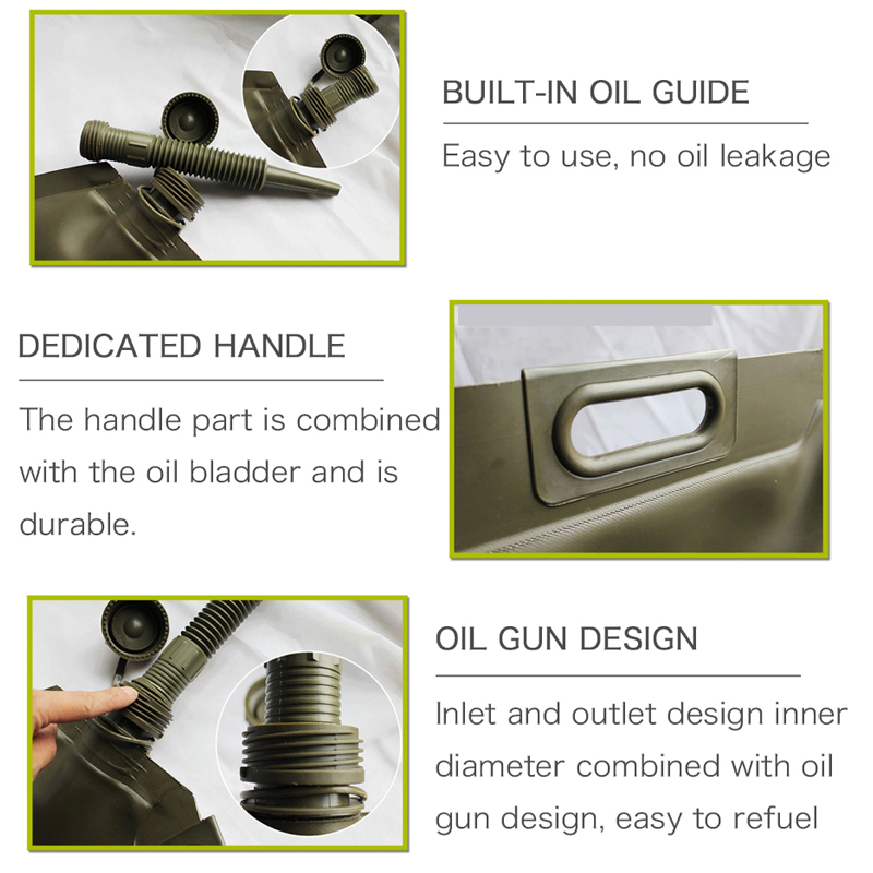 5L Liter Portable Car Motorcycle Soft Oil Bag Bladder Off-road Petrol Cans Spare Oil Storage Fuel Tank Gasoline Bucket Jerry Can